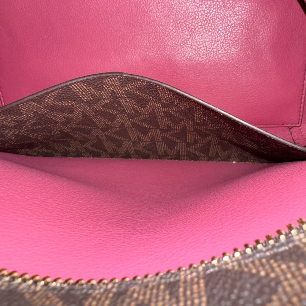 Michael Kors Pink and Gray Signature Tote